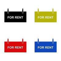 Set Of For Rent On White Background vector