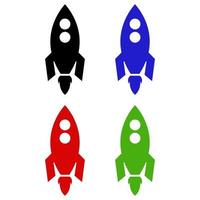 Rocket Set On White Background vector