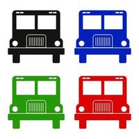 Set Of School Bus On White Background vector