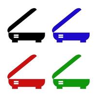 Set Of Scanners On White Background vector