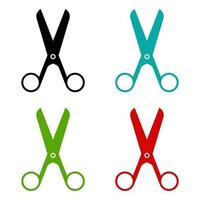 Set Of Scissor On White Background vector