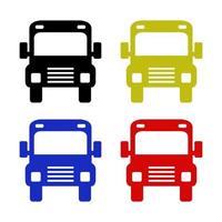 Set Of School Bus On White Background vector