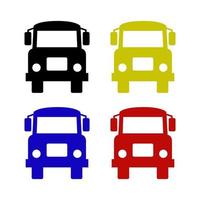 Set Of School Bus On White Background vector