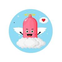 Cute condom angel flying in the sky vector