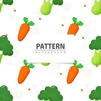 Broccoli and carrot seamless pattern vector