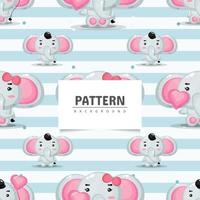 Seamless pattern elephant design vector