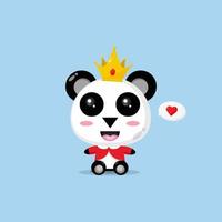 Cute panda king vector