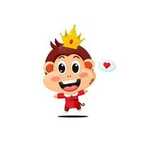 Cute monkey king design vector