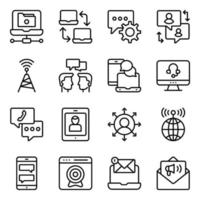 Pack of Data and Networking Linear Icons vector