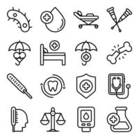 Pack of Medical Tool and Equipment Linear Icons vector