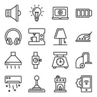 paquete de iconos lineales electrónicos vector