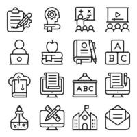 Pack of Education and Learning Linear Icons vector