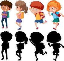Set of different kids cartoon character