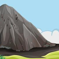 Nature scene with big stone cliff vector