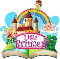 3D pop up book with little princess theme vector