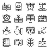 Pack of Elearning Linear Icons vector