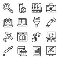 Pack of Online Education Linear Icons vector