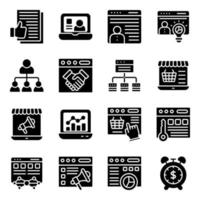 Pack of Business Solid Icons vector
