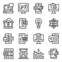 Business and Marketing Linear Icons Pack vector