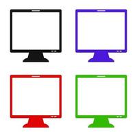 Computer Set On White Background vector