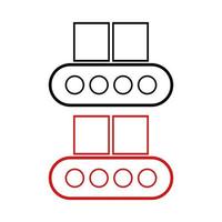 Set Of Conveyor Belts On White Background vector