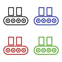 Set Of Conveyor Belts On White Background vector