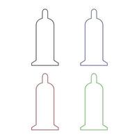 Condom Set On White Background vector