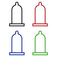 Condom Set On White Background vector