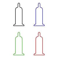 Condom Set On White Background vector