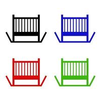 Cot Set On White Background vector