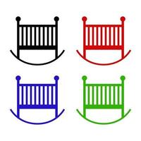 Cot Set On White Background vector