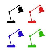 Set Of Desk Lamp On White Background vector