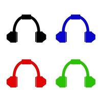 Set Of Headphones On White Background vector