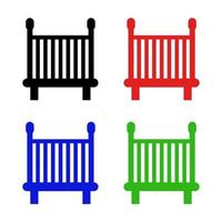 Cot Set On White Background vector
