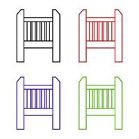 Cot Set On White Background vector