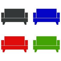 Sofa Set On White Background vector