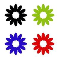 Set Of Flowers On White Background vector