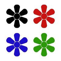 Set Of Flowers On White Background vector