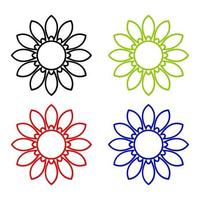 Set Of Flowers On White Background vector