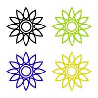 Set Of Flowers On White Background vector