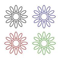 Set Of Flowers On White Background vector