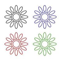 Set Of Flowers On White Background vector