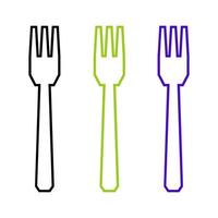 Fork Set On White Background vector