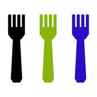 Fork Set On White Background vector