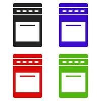 Oven Set On White Background vector