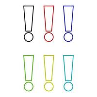 Set Of Exclamation Mark On White Background vector