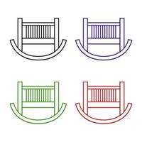 Cot Set On White Background vector