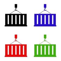 Set Of Cargo Containers On White Background vector