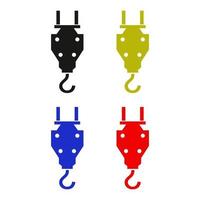 Set Of Crane Hook On White Background vector