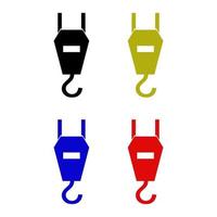 Set Of Crane Hook On White Background vector